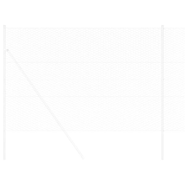 vidaXL Sekskantet gjerde s&oslash;lv 1,6 x 25 m Galvanisert st&aring;l