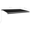 vidaXL Manuell uttrekkbar markise med LED 500x300 cm antrasitt