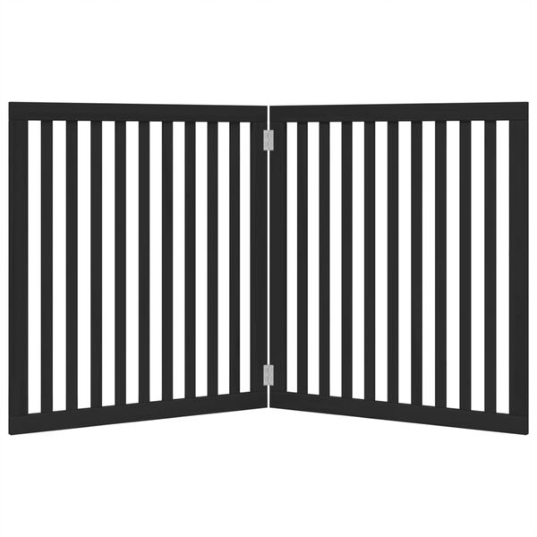 vidaXL Hundeport sammenleggbar 2 paneler svart 160 cm poppeltre
