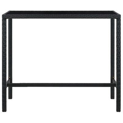 vidaXL Hagebarbord svart 130x60x110 cm polyrotting og glass