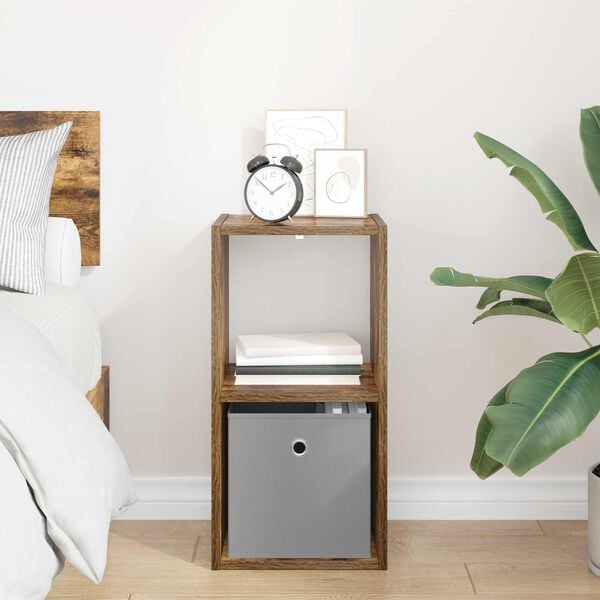 vidaXL Nattbord med skuff R&oslash;kt eik 30,5 x 27 x 59,5 cm Konstruert tre