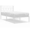 vidaXL Sengeramme i metall uten madrass med hodegavl hvit 75x190 cm