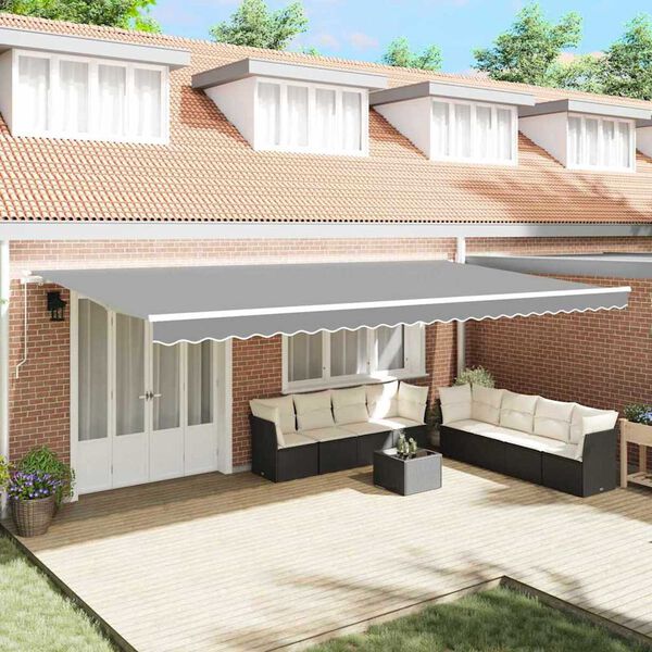 vidaXL Markiseramme Hvit 600 × 350 cm Aluminium