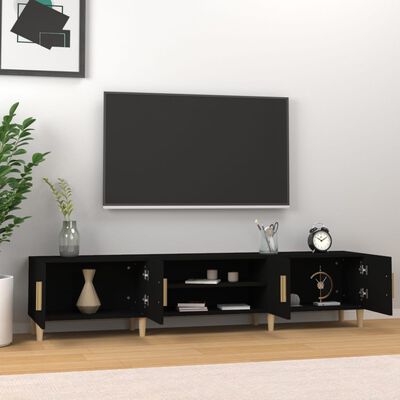 vidaXL TV-benk svart 180x31,5x40 cm konstruert tre