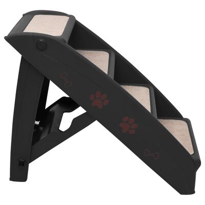 vidaXL Hundetrapp sammenleggbar svart 62x40x49,5 cm