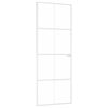 vidaXL Innerd&oslash;r hvit 76x201,5 cm herdet glass og aluminium slank