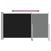 vidaXL Uttrekkbar sidemarkise 140 x 300 cm svart