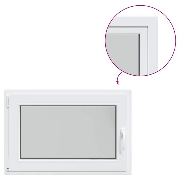 vidaXL Kjellervindu "RISOR" 90x50 cm vipp-og-sving DIN venstre hvit