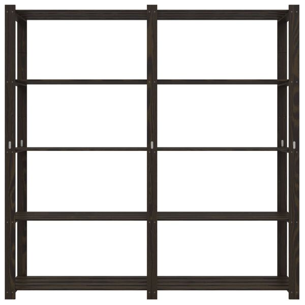 vidaXL Oppbevaringshylle 5 etasjer svart 170x38x170 cm heltre furu