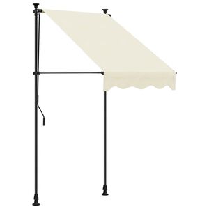 vidaXL Uttrekkbar markise kremhvit 100x150 cm stoff og st&aring;l