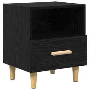 vidaXL Nattbordskap Svart Eik 40 x 35 x 47 cm Konstruert tre