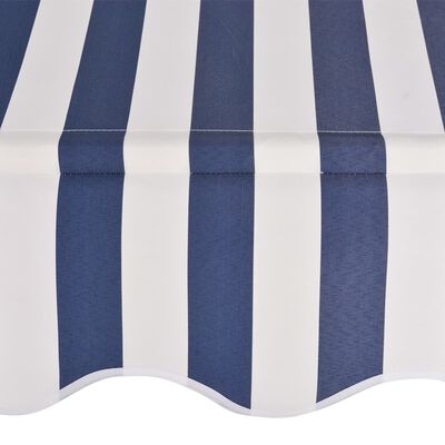 vidaXL Manuell uttrekkbar markise 250 cm blå og hvite striper