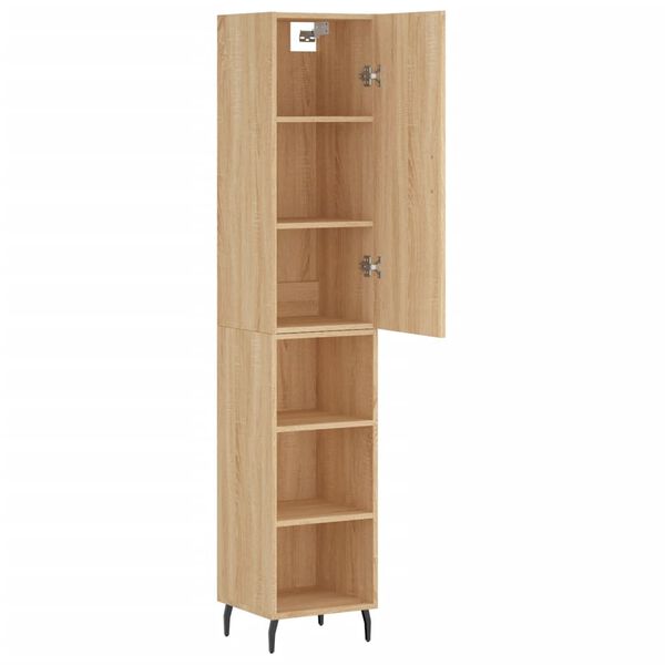 vidaXL Highboard sonoma eik 34,5x34x180 cm konstruert tre