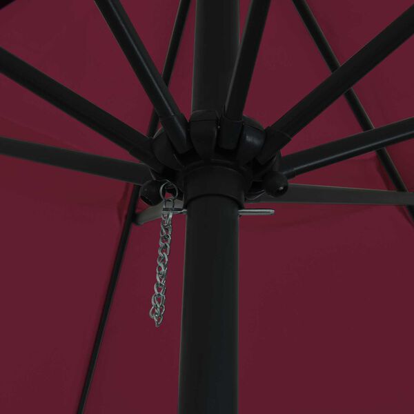 vidaXL Hageparasol Bordeaux R&oslash;d 395 x 395 x 245 cm Polyester og st&aring;l