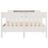 vidaXL Seng med bokhylle uten madrass hvit 150x200 cm heltre furu