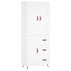 vidaXL Highboard hvit 69,5x34x180 cm konstruert tre