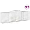 vidaXL Gabionkurver buede 2 stk 400x50x120/140 cm galvanisert jern