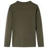 T-skjorte for barn med lange ermer kaki 92