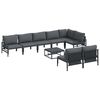 vidaXL Hagesofa Set 9 stk. Svart St&aring;l