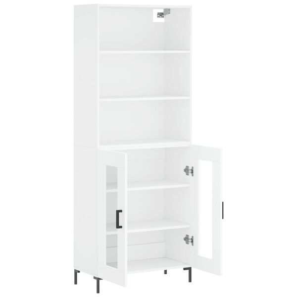 vidaXL Highboard hvit 69,5x34x180 cm konstruert tre