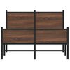 vidaXL Sengeramme i metall uten madrass brun eik 120x190 cm