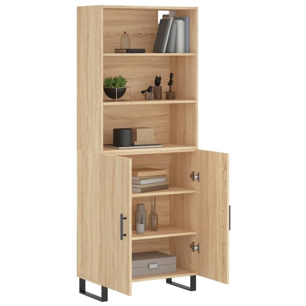 vidaXL Highboard sonoma eik 69,5x34x180 cm konstruert tre
