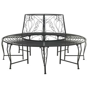 vidaXL Trebens 8-Antall seter &Oslash; 160 x 89 cm St&aring;l Svart Rund