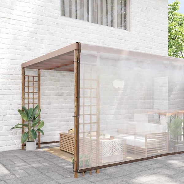 vidaXL Klar presenning med maljer 8x8 m polyetylen