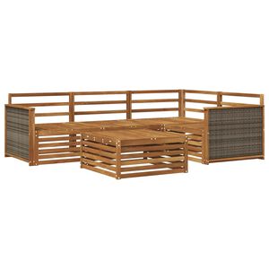 vidaXL Utend&oslash;rs sofa-sett 5 pcs Naturlig Solid akasietre