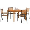 vidaXL Hage Spisegruppe 5 pcs Svart Poly rattan