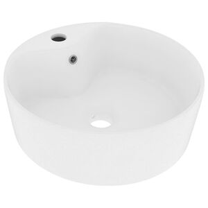 vidaXL Luksuri&oslash;s servant med overl&oslash;p matt hvit 36x13 cm keramisk