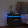 vidaXL Nattbord med LED svart 40x39x48,5 cm