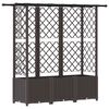 vidaXL Hevet Bed med Trellis og Tak Brun 162,5 x 40 x 138 cm PP