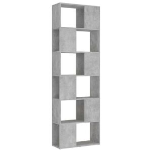 vidaXL Bokhylle/romdeler betonggr&aring; 60x24x186 cm konstruert tre