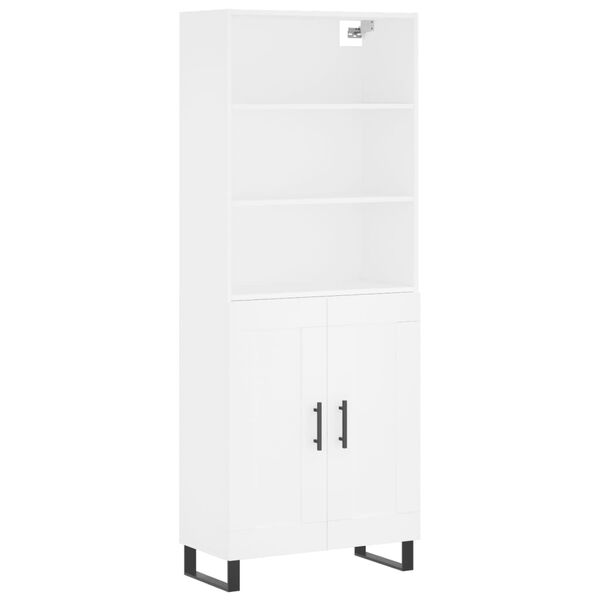 vidaXL Highboard hvit 69,5x34x180 cm konstruert tre