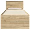 vidaXL Seng med skuff Sonoma Eik og Svart 90 x 200 cm Konstruert tre