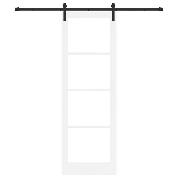 vidaXL Skyved&oslash;r ORKDAL Hvit 78 x 232 cm Massivt furutre og glass