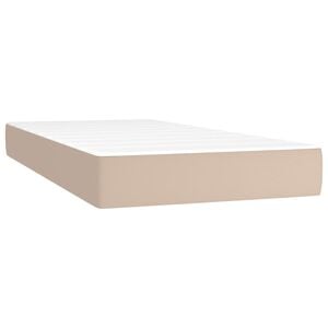 vidaXL Pocketfj&aelig;rmadrass medium cappuccino 80x200x20 cm kunstl&aelig;r