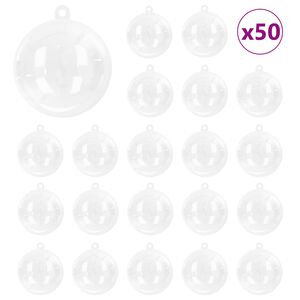 vidaXL Julekule Sett 50 stk. Gjennomsiktig &Oslash; 5 cm Plast