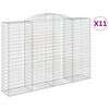 vidaXL Gabionkurver buede 11 stk 300x50x200/220 cm galvanisert jern
