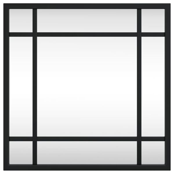 vidaXL Veggspeil svart 30x30 cm buet jern