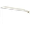 vidaXL Uttrekkbar markise kremhvit 4,5x3 m stoff og aluminium