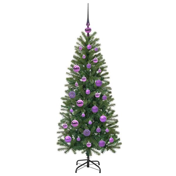 vidaXL Kunstig juletre med 150 LED med stativ grønn 120 cm PE og PVC