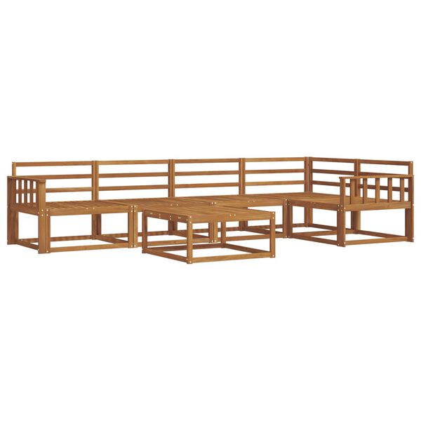 vidaXL Utend&oslash;rs sofa-sett 6 pcs Naturlig Solid akasietre