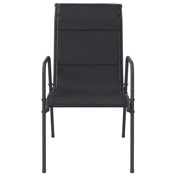vidaXL Hagestoler 4 stk st&aring;l og textilene svart