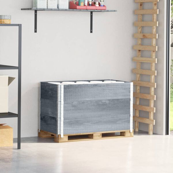 vidaXL Pallekarmer 3 stk gr&aring; 100x50 cm heltre furu
