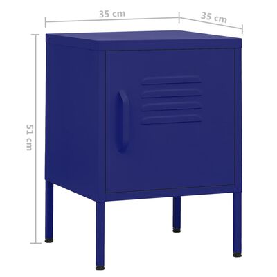 vidaXL Nattbord marineblå 35x35x51 cm stål