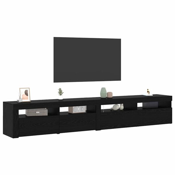 vidaXL TV-skap 2 pcs Svart Eik 240 x 35 x 40 cm Konstruert tre