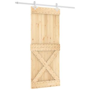 vidaXL Skyved&oslash;r Naturlig og Hvit 85 x 210 cm Massiv Furu Tre
