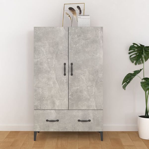 vidaXL Highboard betonggrå 70x31x115 cm konstruert tre